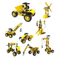 8 en 1, variedad de niños, bloques de construcción ensamblados suaves, 100 Uds., modelo de vehículo de ingeniería DIY, 8 in 1 Engineering Vehicle