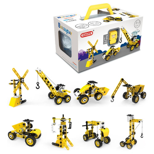 8 en 1, variedad de niños, bloques de construcción ensamblados suaves, 100 Uds., modelo de vehículo de ingeniería DIY, 8 in 1 Engineering Vehicle
