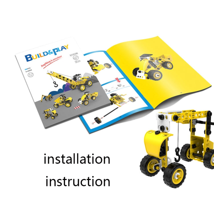8 en 1, variedad de niños, bloques de construcción ensamblados suaves, 100 Uds., modelo de vehículo de ingeniería DIY, 8 in 1 Engineering Vehicle