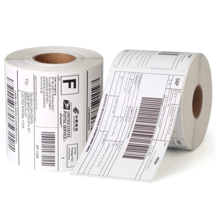 El papel de etiqueta de envío autoadhesivo térmico es adecuado para la impresora XP-108B, 100 x 100 x 500 Sheet/ Roll, 100 x 150 x 350 Sheet/ Roll