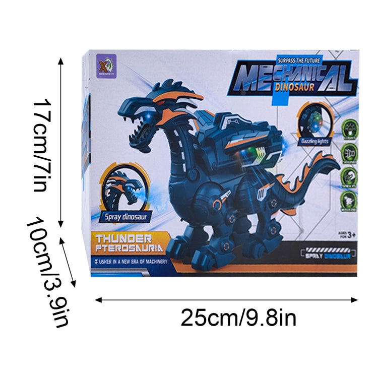 Simulación de juguete de dinosaurio mecánico eléctrico Juguete de animal Juguete multifuncional de sonido y luz, estilo:, Spray-Blue, Spray-Dark Black, No Spray-Gray, No Spray-Green