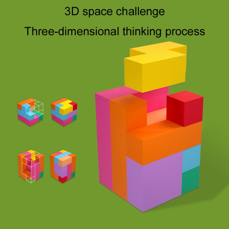 Juego de cubo lógico de pensamiento para niños, variedad de madera, rompecabezas, juguetes de bloques de construcción, Thinking Logic Cube Game (Dual Players)
