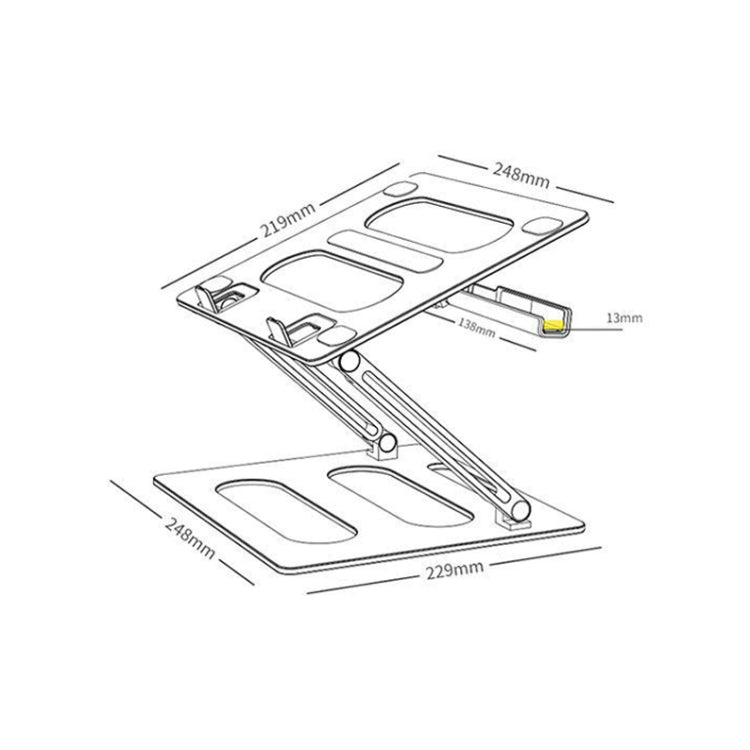 Oatsbasf Z08 Soporte para portátil de metal Soporte ajustable para aumento de escritorio Soporte para portátil