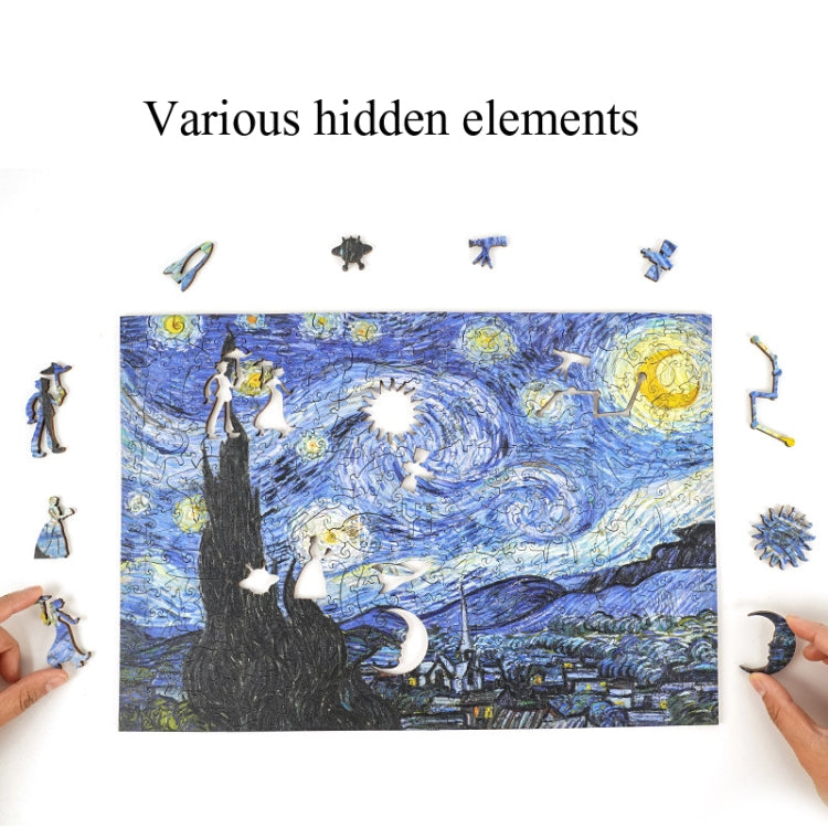Rompecabezas de madera irregular Adulto Alta dificultad Regalo creativo, The Starry Night