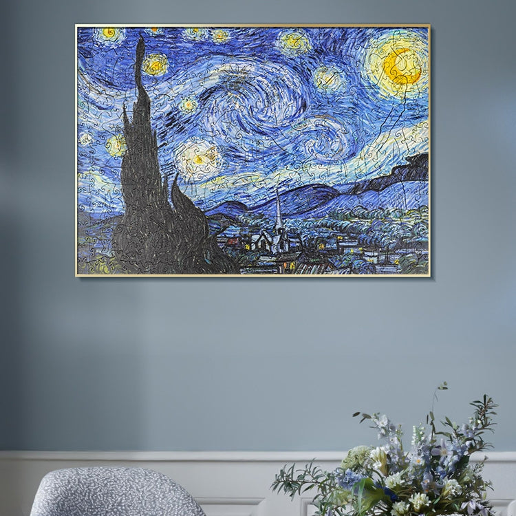 Rompecabezas de madera irregular Adulto Alta dificultad Regalo creativo, The Starry Night