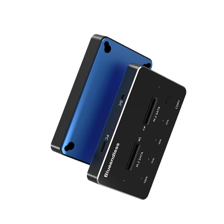 Caja de disco duro de estado sólido SATA / NVME con base de disco duro móvil de doble disco M.2, M.2 SATA (Gray + Blue), M.2 NVME (Black + Red)