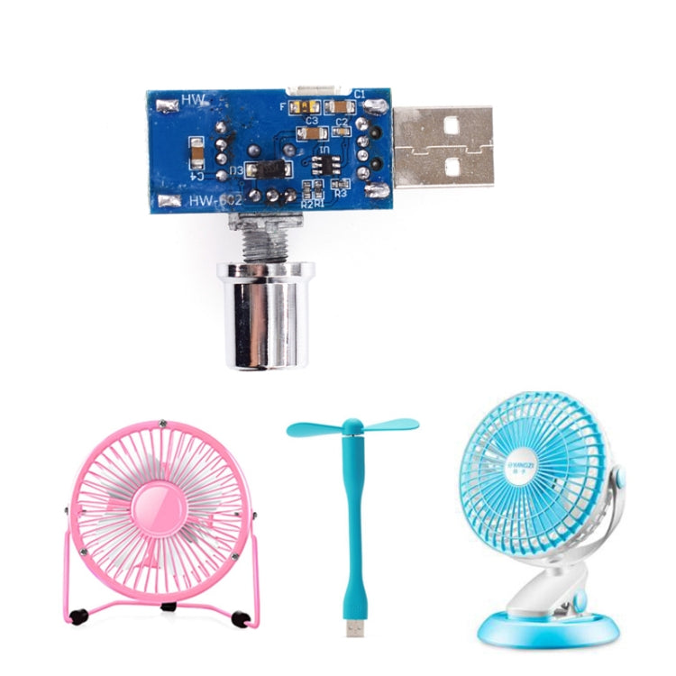 2 uds HW-602 regulador de ventilador USB controlador de velocidad del viento regulador de volumen de aire refrigeración silenciador módulo de interruptor de reducción de ruido multifunción