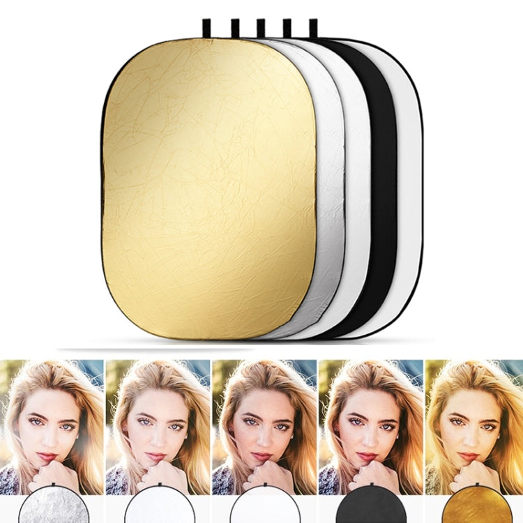 Tablero reflector plegable para estudio fotográfico, 90 x 120 cm, 5 en 1, plateado, suave, dorado, blanco y negro, 5 in 1 90 x 120cm