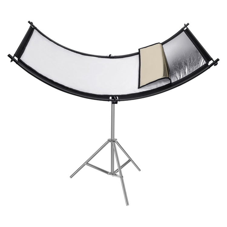 FOMITO Tablero reflector de estudio fotográfico curvo en forma de U 4 en 1 Tablero reflectante dorado, plateado, blanco y negro, U-Shaped 4 in 1