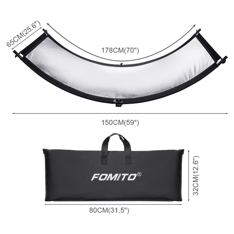 FOMITO Tablero reflector de estudio fotográfico curvo en forma de U 4 en 1 Tablero reflectante dorado, plateado, blanco y negro, U-Shaped 4 in 1