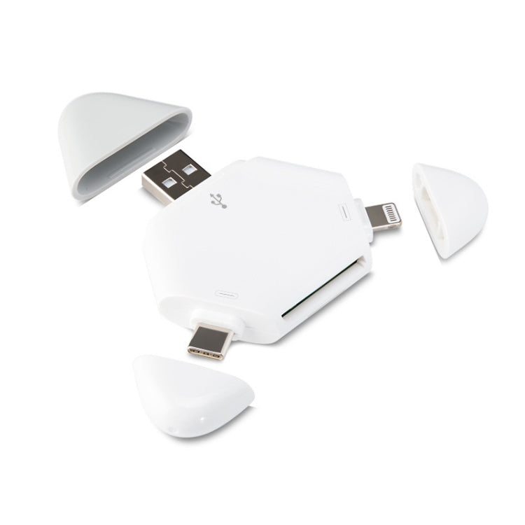 Lector de tarjetas LCOP 5 en 1 Triangle Mobile Phone Computer Lector de tarjetas OTG, 5 in 1 OTG Card Reader