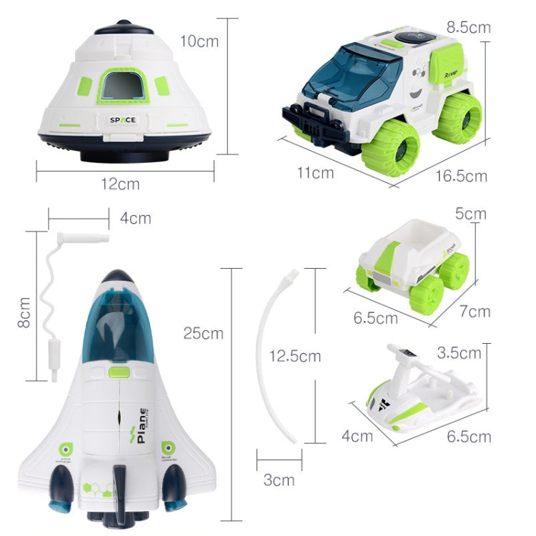 Simulación de sonido y luz, modelo de aviación ensamblado DIY, juguetes de ciencia y educación, Return Cabin, Space Truck, Shuttle, Space Station, Rocket