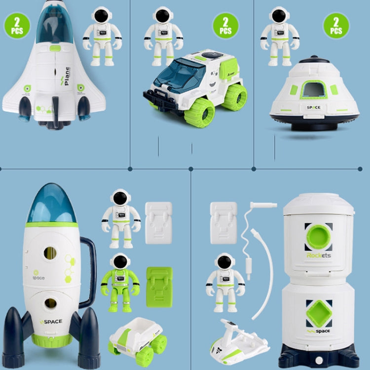 Simulación de sonido y luz, modelo de aviación ensamblado DIY, juguetes de ciencia y educación, Return Cabin, Space Truck, Shuttle, Space Station, Rocket