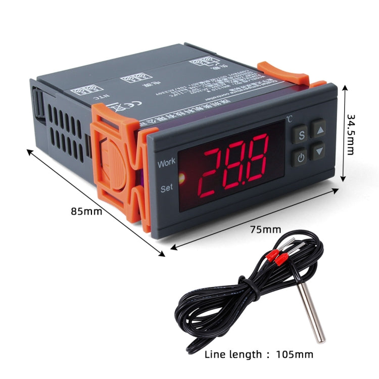 MH-1210W Controlador de temperatura LCD digital Regulador de termostato termopar con termómetro de sensor, rango de temperatura: -50 a 110 grados Celsius, MH-1210W