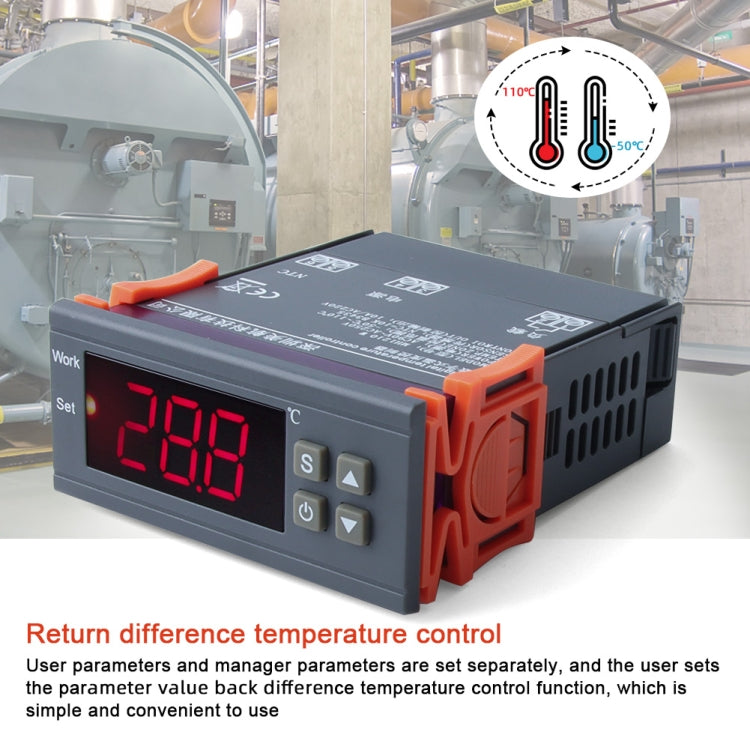 MH-1210W Controlador de temperatura LCD digital Regulador de termostato termopar con termómetro de sensor, rango de temperatura: -50 a 110 grados Celsius, MH-1210W