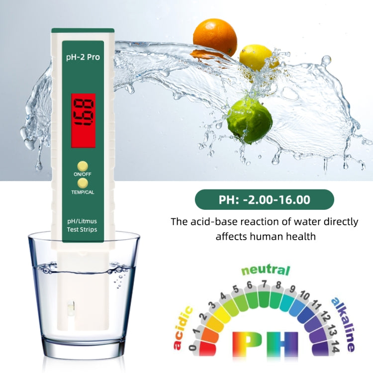 PH-2 Pro Litmus Tester Papel de prueba de tornasol Cambio de color Medidor de PH Medidor de calidad del agua