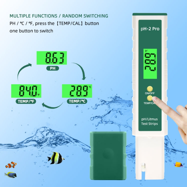 PH-2 Pro Litmus Tester Papel de prueba de tornasol Cambio de color Medidor de PH Medidor de calidad del agua