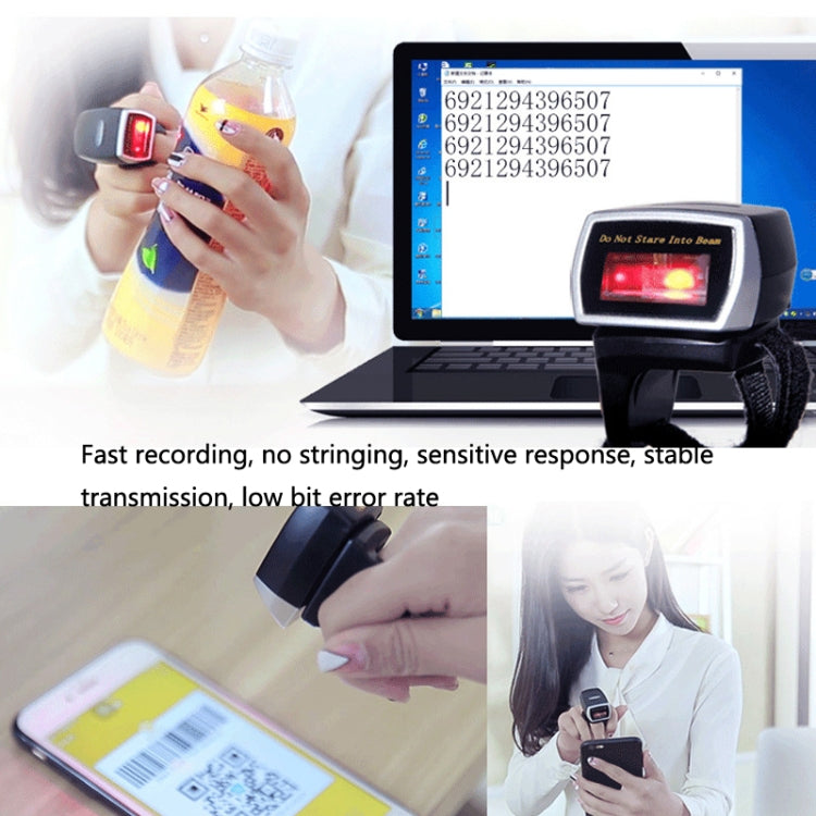 NETUM 2D Mini Escáner de Anillo Bluetooth Inalámbrico, NETUM R2L