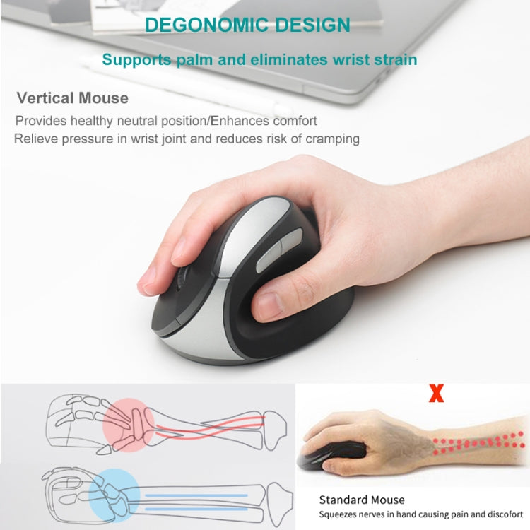 Ratón vertical silencioso inalámbrico ergonómico Rapoo MV20