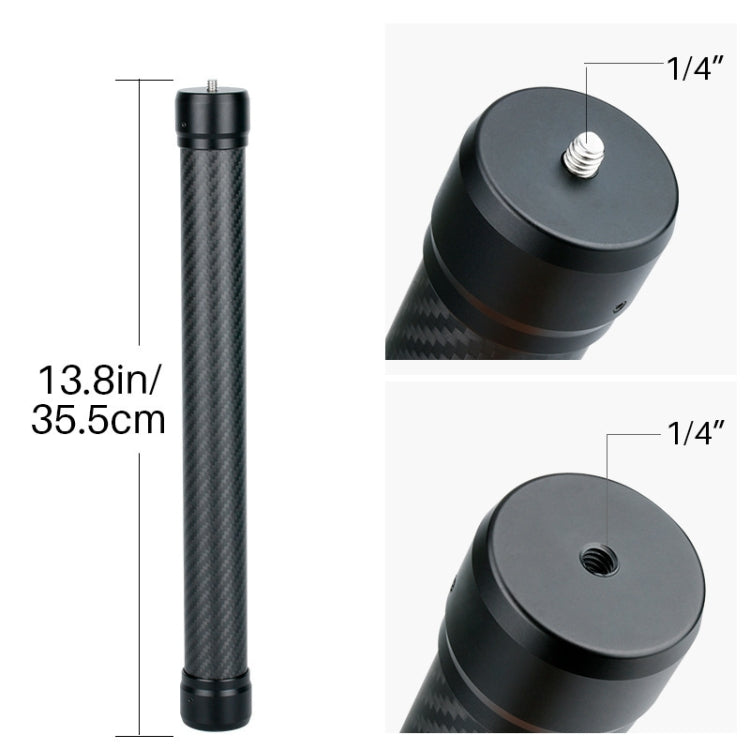 Ulanzi Agimbalgear Varilla de extensión de fibra de carbono cardán de estabilización manual para DJI RONIN-S, For DJI RONIN-S Length: 35.5cm