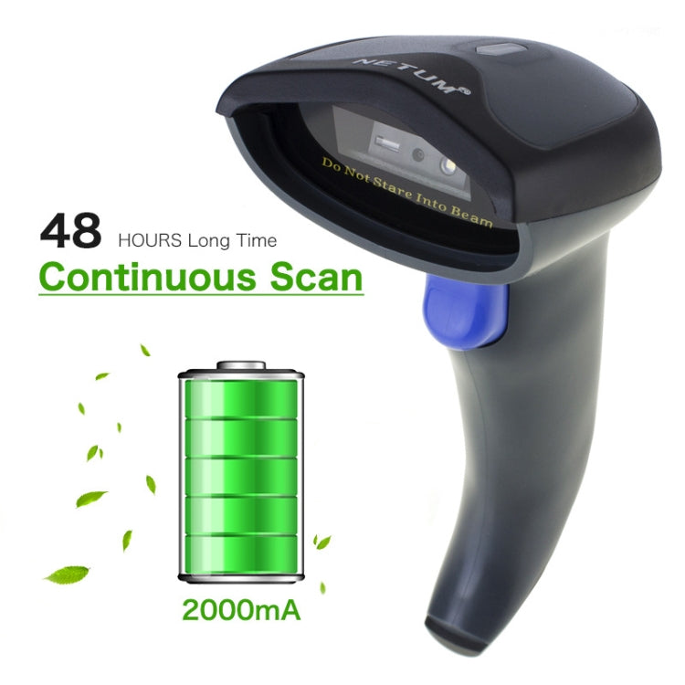 Escáner Bluetooth inalámbrico de código QR de código de barras de alta precisión NETUM, Wired, Wireless, Bluetooth + 2.4G + Wired