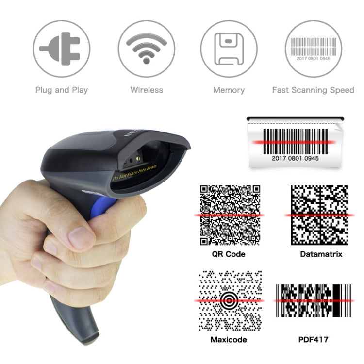 Escáner Bluetooth inalámbrico de código QR de código de barras de alta precisión NETUM, Wired, Wireless, Bluetooth + 2.4G + Wired