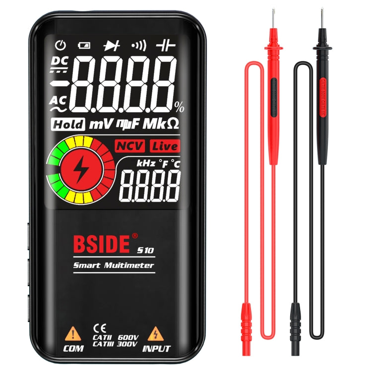 Multímetro digital BSIDE, 9999 recuentos, pantalla LCD a color, medidor de diodo de capacitancia de voltaje CC CA, S10 Dry Battery Version (Black), S10 Dry Battery Version (Red), S11 Recharge Version (Black), S11 Recharge Version (Red)