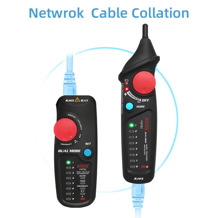 BSIDE FWT82 Rastreador de cables de red con buscador de líneas inteligente antiinterferencias de modo dual analógico y digital