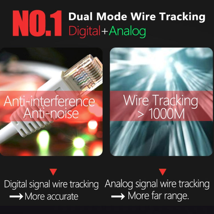 BSIDE FWT82 Rastreador de cables de red con buscador de líneas inteligente antiinterferencias de modo dual analógico y digital