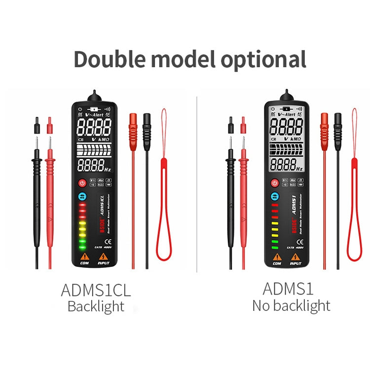 BSIDE Dual-Mode Smart Pantalla grande Multímetro Pluma eléctrica Detector de voltaje portátil, ADMS1, ADMS1CL
