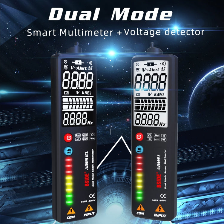 BSIDE Dual-Mode Smart Pantalla grande Multímetro Pluma eléctrica Detector de voltaje portátil, ADMS1, ADMS1CL
