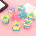 10 PCS Glitter Transparente Rainbow Circle Polygon Spring Rainbow Circle, Entrega de estilo Ramdom, Glitter Transparent Rainbow Circle
