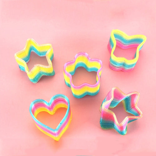 10 PCS Glitter Transparente Rainbow Circle Polygon Spring Rainbow Circle, Entrega de estilo Ramdom, Glitter Transparent Rainbow Circle