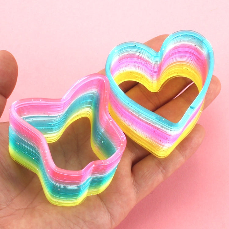 10 PCS Glitter Transparente Rainbow Circle Polygon Spring Rainbow Circle, Entrega de estilo Ramdom, Glitter Transparent Rainbow Circle