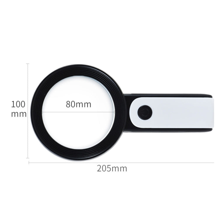 30 veces 18 LED Cool Warm Light HD Ancianos Lectura Reparación Lupa de vidrio, 30X(Black White), 30X(Gray White)