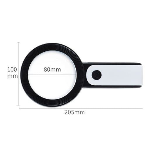 30 veces 18 LED Cool Warm Light HD Ancianos Lectura Reparación Lupa de vidrio, 30X(Black White), 30X(Gray White)
