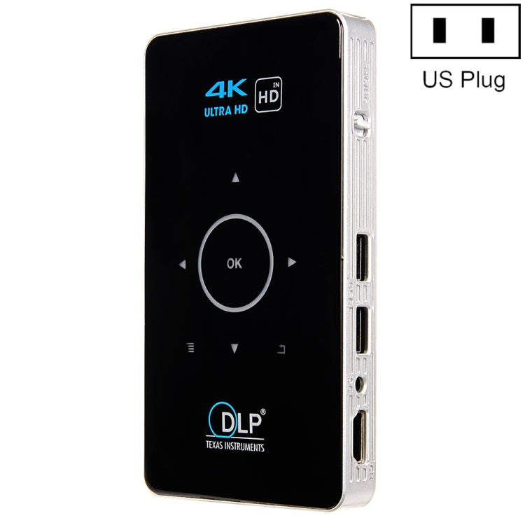 C6 1G + 8G Sistema Android Inteligente DLP HD Mini proyector Proyector de teléfono móvil portátil para el hogar,, US Plug  (Black), EU Plug (Black), UK Plug (Black), AU Plug (Black), US Plug (White), EU Plug (White), UK Plug (White), AU Plug (White)
