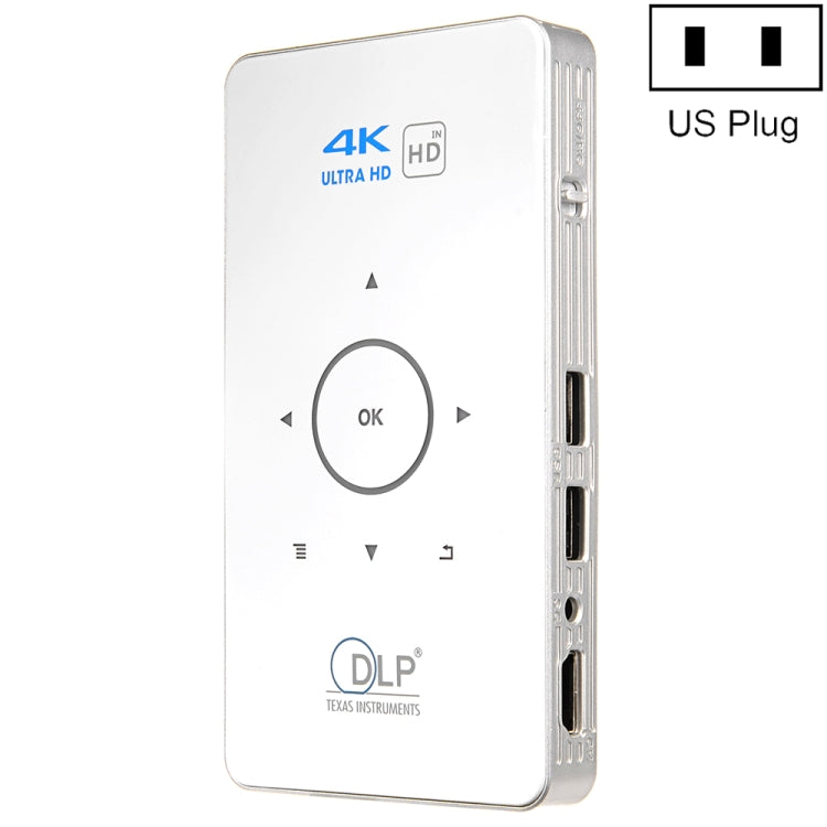 C6 1G + 8G Sistema Android Inteligente DLP HD Mini proyector Proyector de teléfono móvil portátil para el hogar,, US Plug  (Black), EU Plug (Black), UK Plug (Black), AU Plug (Black), US Plug (White), EU Plug (White), UK Plug (White), AU Plug (White)