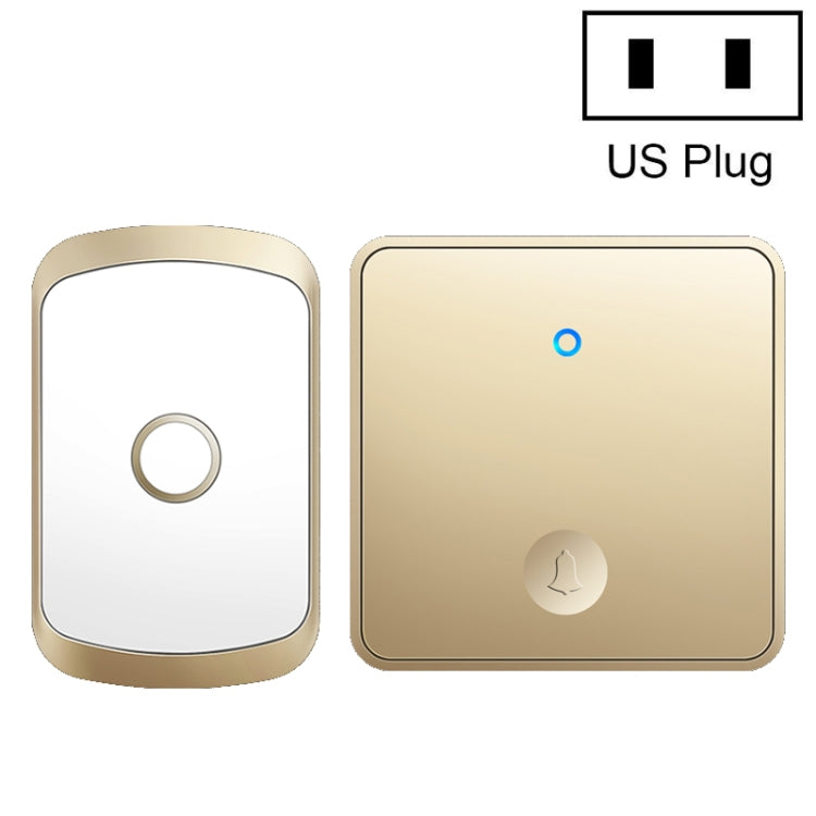 CACAZI FA50 1 Por 1 Pulsador Autogenerador Timbre Inalámbrico, US Plug, EU Plug, UK Plug, AU Plug
