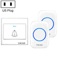 CACAZI H10 1 para 2 Timbre musical inalámbrico para el hogar sin batería, US Plug, EU Plug, UK Plug