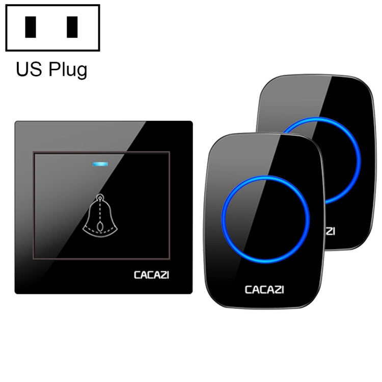 CACAZI H10 1 para 2 Timbre musical inalámbrico para el hogar sin batería, US Plug, EU Plug, UK Plug