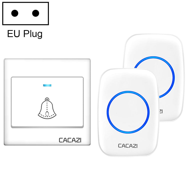 CACAZI H10 1 para 2 Timbre musical inalámbrico para el hogar sin batería, US Plug, EU Plug, UK Plug