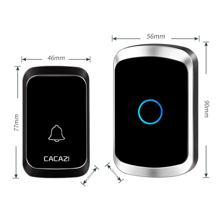 CACAZI A50 1 Por 1 Timbre Musical Inalámbrico Sin Batería, US Plug, EU Plug, UK Plug