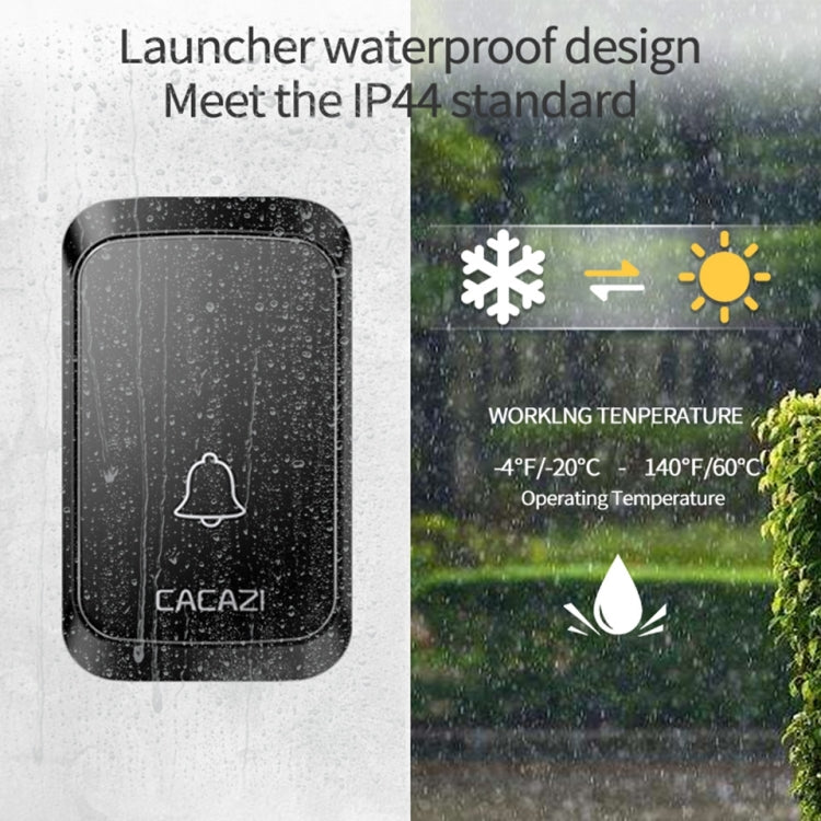 CACAZI A50 1 Por 1 Timbre Musical Inalámbrico Sin Batería, US Plug, EU Plug, UK Plug