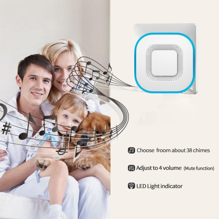 Timbre musical inalámbrico CACAZI V028F sin batería, US Plug, EU Plug, UK Plug