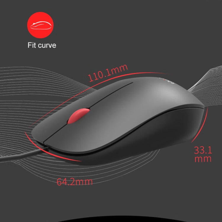 Ratón ergonómico ligero para ordenador portátil Lenovo Thinkplus M80 Office, Wired, Wireless
