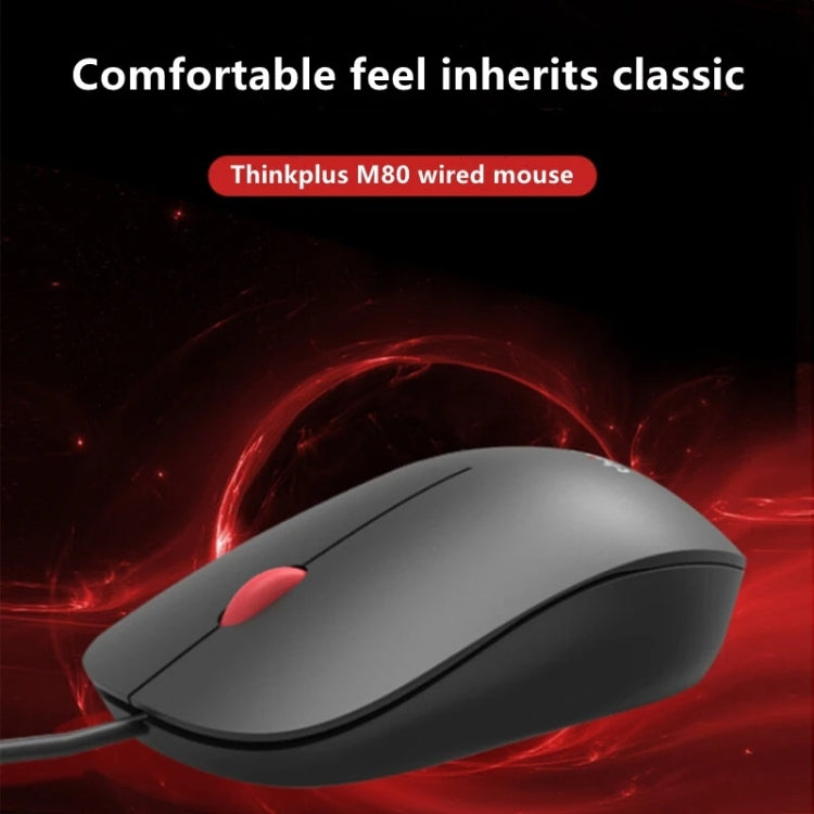 Ratón ergonómico ligero para ordenador portátil Lenovo Thinkplus M80 Office, Wired, Wireless