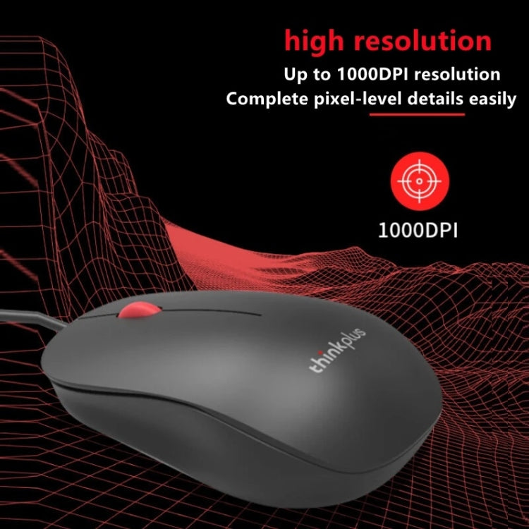 Ratón ergonómico ligero para ordenador portátil Lenovo Thinkplus M80 Office, Wired, Wireless
