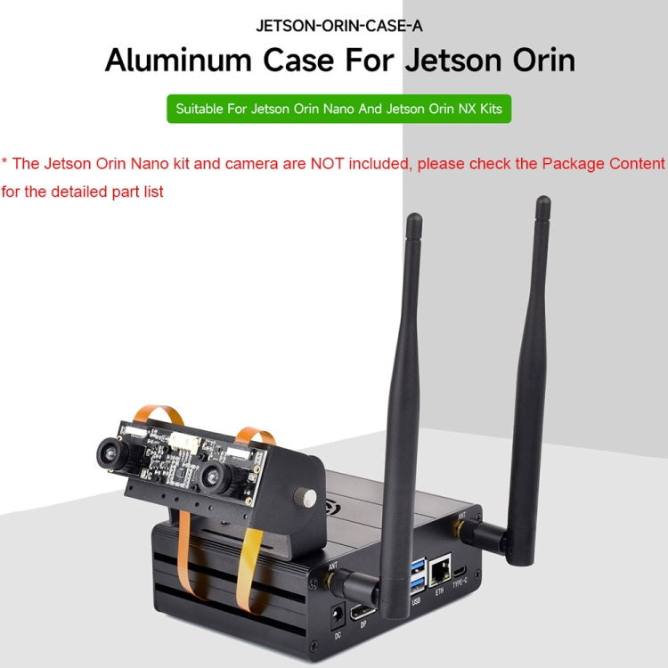 Waveshare 25334 para Jetson Orin carcasa de aleación de aluminio con soporte para cámara