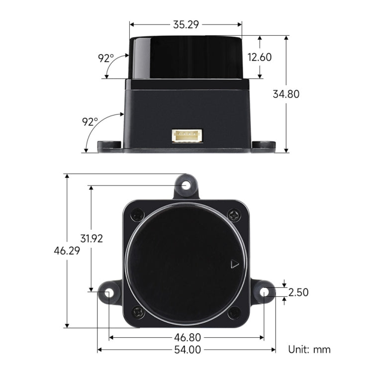 Sensor Lidar láser Waveshare 24782 DTOF STL27L, Lidar omnidireccional de 360 grados, bus UART, 24782